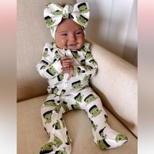Halloween Monster Footie & Bow